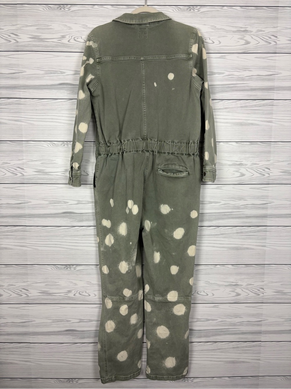 Faherty Sun bleached organic cotton green jumpsuit size medium - Picture 9 of 14